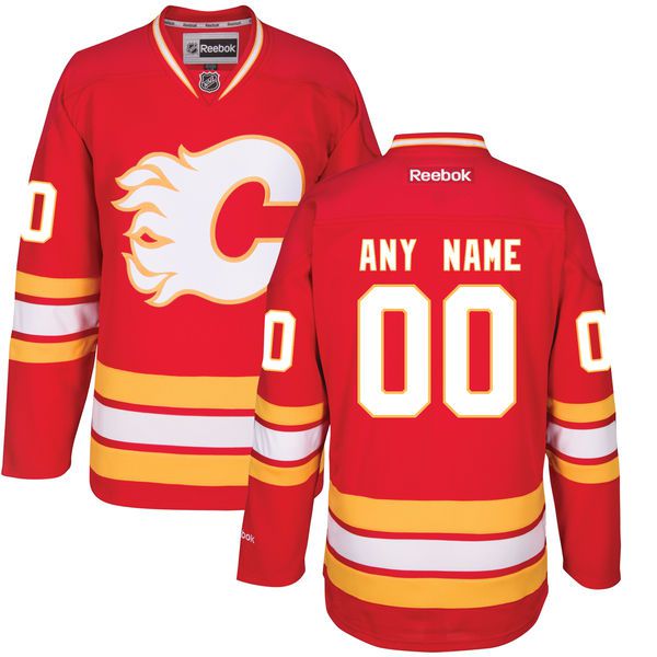 Men Calgary Flames Reebok Red Custom Alternate Premier NHL Jersey